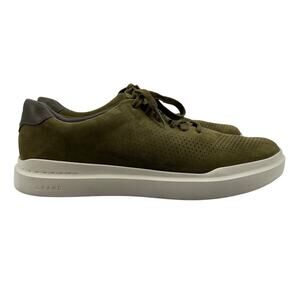 Cole Haan Mens 11.5 Shoes Moss Green Nubuck GrandPro Rally Laser Cut Sneaker